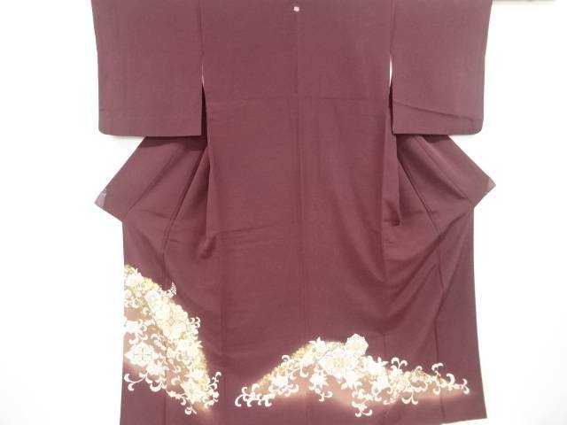 華紋唐草飾りつけ刺しゅう一ツ紋色留袖【中古】【着】 宗sou