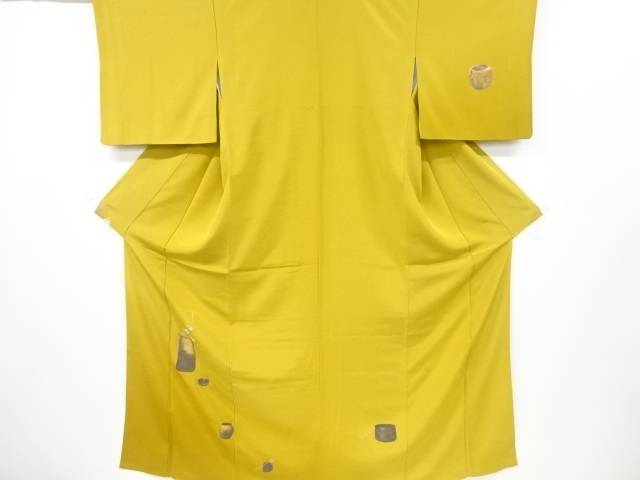 生け花飾りつけ刺しゅう短い訪問着【中古】【着】 宗sou