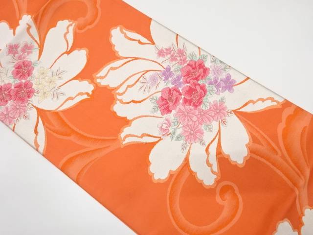 花唐草模様織り出し　袋帯【中古】【着】 宗sou