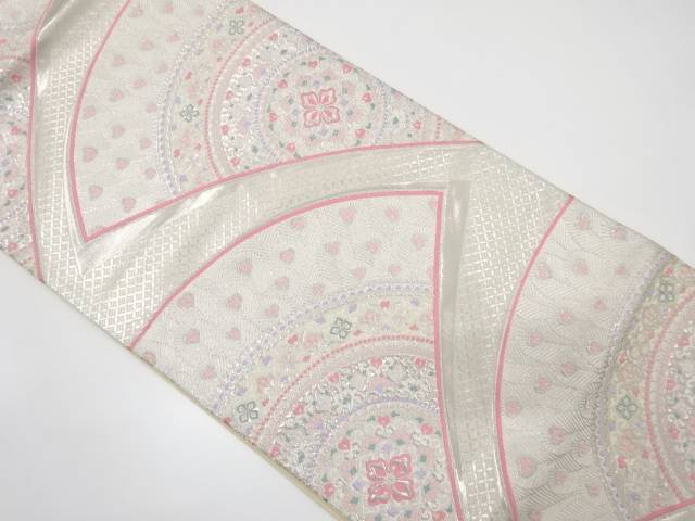 孔雀羽根に華紋織り出し 袋帯【中古】【着】 宗sou