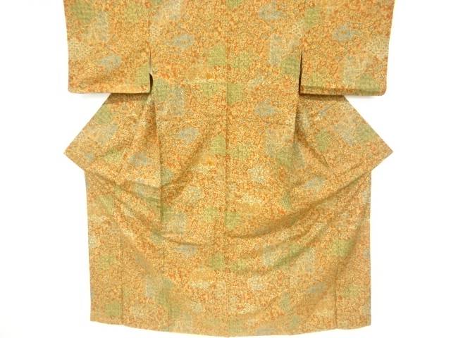 花更紗模様手織り紬着物【中古】【着】 宗sou｜お茶道具・着物　【宗 sou】