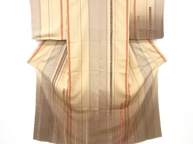 縞に花更紗模様手織り紬訪問着【中古】【着】 宗sou 17,464円