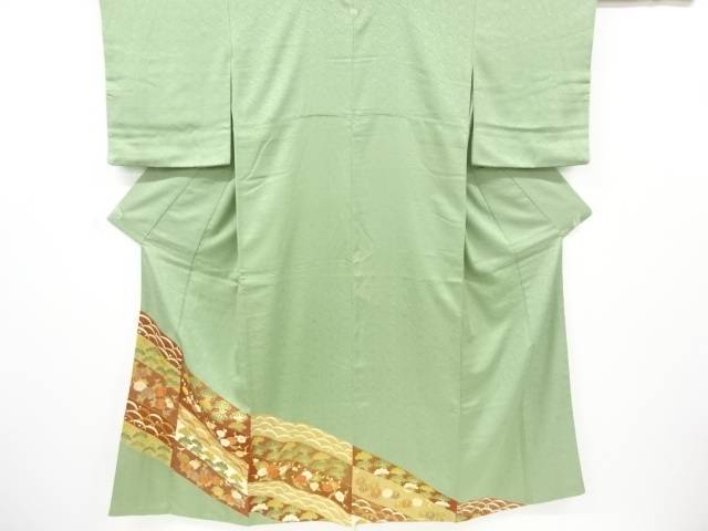 金彩松梅飾り付け刺しゅう一往紋色留袖(比翼付き添い人)【再利用】【中古】【着】 宗sou レディースファッション-和服