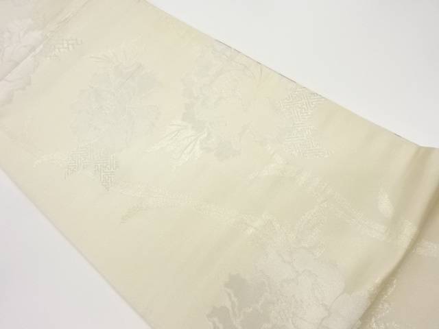 牡丹模様織出し丸帯【中古】【着】 宗sou｜お茶道具・着物　【宗 sou】
