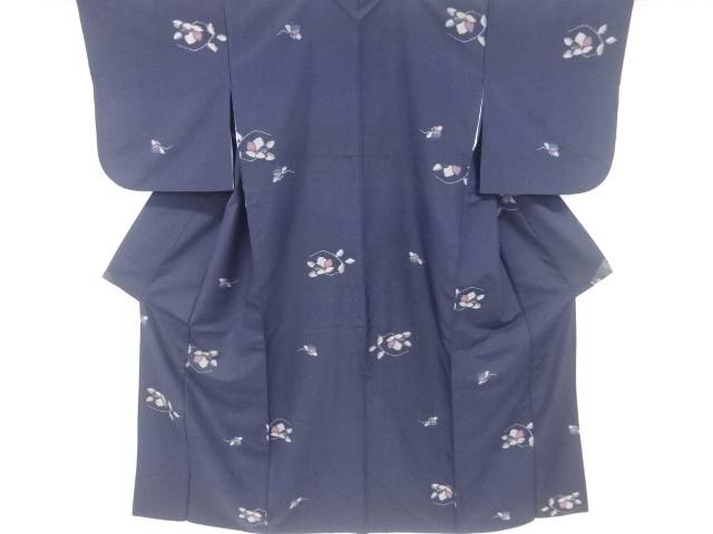 花に蝶模様織出し手織り紬着物【中古】【着】 宗sou 9,702円