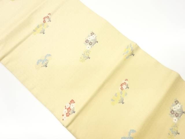 花扇模様織出し名古屋帯【中古】【着】 宗sou