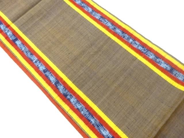 手織り紬縞模様織出し袋帯【中古】【着】 宗sou｜お茶道具・着物　【宗 sou】