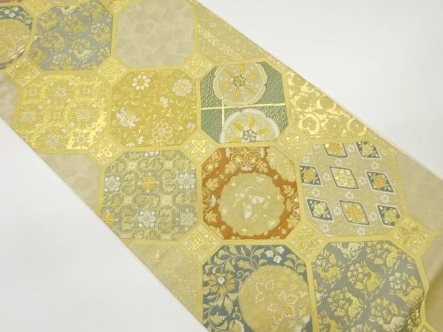 蜀江に花唐草・角倉文・花鳥模様織出し袋帯【中古】【着】 宗sou|お茶道具・着物 【宗 sou】