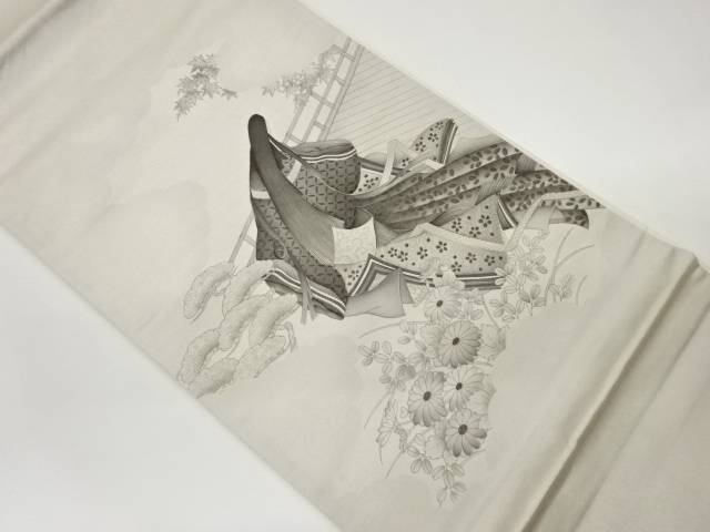 金彩手描き風景に時代人物模様袋帯【中古】【着】 宗sou｜お茶道具・着物　【宗 sou】