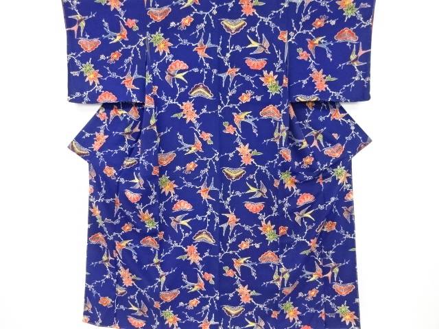 花鳥模様小紋着物【中古】【着】 宗sou