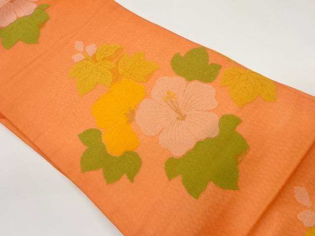 紗 花模様織出し名古屋帯【中古】【着】 宗sou