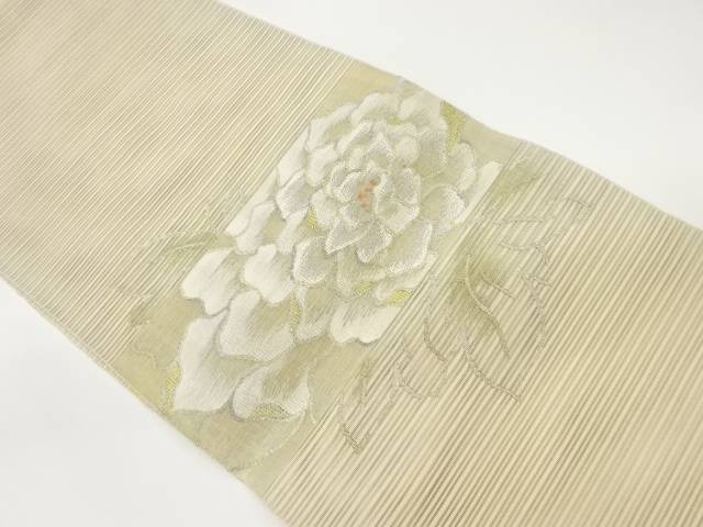 絽綴れ牡丹模様織出し名古屋帯【中古】【着】 宗sou|お茶道具・着物 【宗 sou】