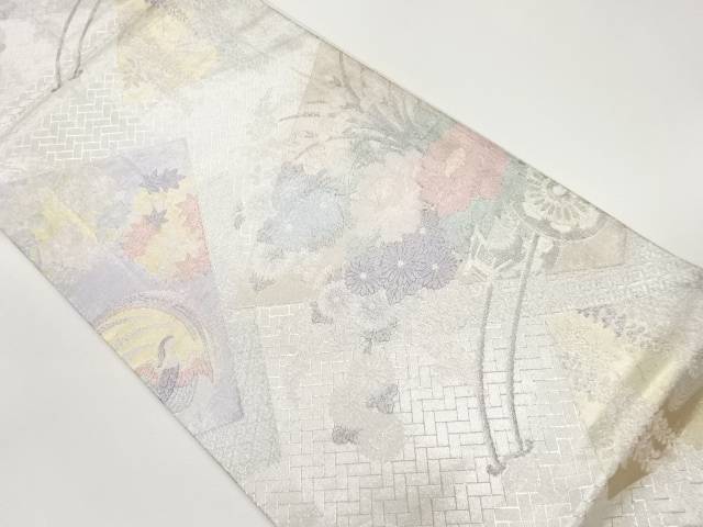 佐賀錦色紙に花車・鳳凰模様織出し袋帯【中古】【着】 宗sou