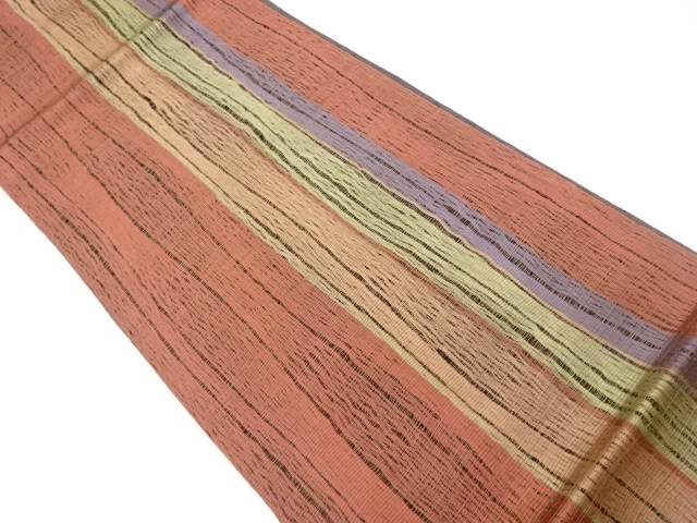 すくい織よろけ縞模様織出しリバーシブル全通袋帯【中古】【着】 宗sou|お茶道具・着物 【宗 sou】