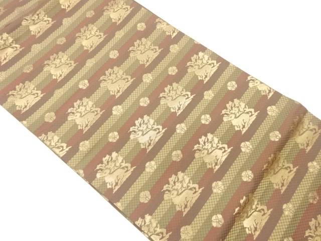 横段に角倉文模様織出し名古屋帯【中古】【着】 宗sou|お茶道具・着物 【宗 sou】