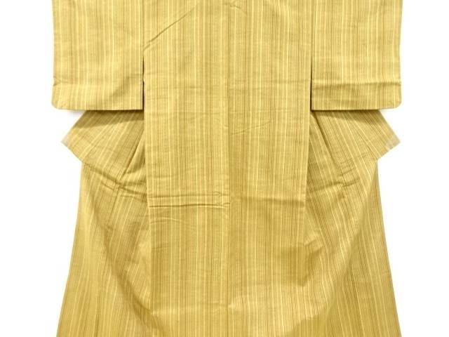 縞織出し手織り紬着物【中古】【着】 宗sou