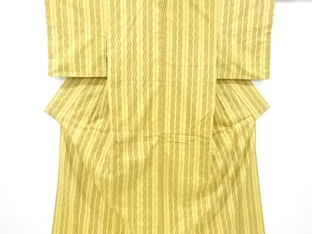 縞織出し手織り真綿紬着物【中古】【着】 宗sou