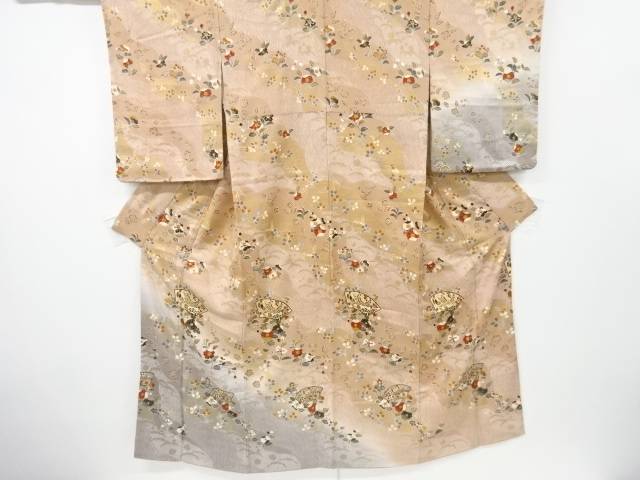 地紙に鳳凰・蝶・草花模様付け下げ訪問着【中古】【着】 宗sou｜お茶道具・着物　【宗 sou】 19,092円