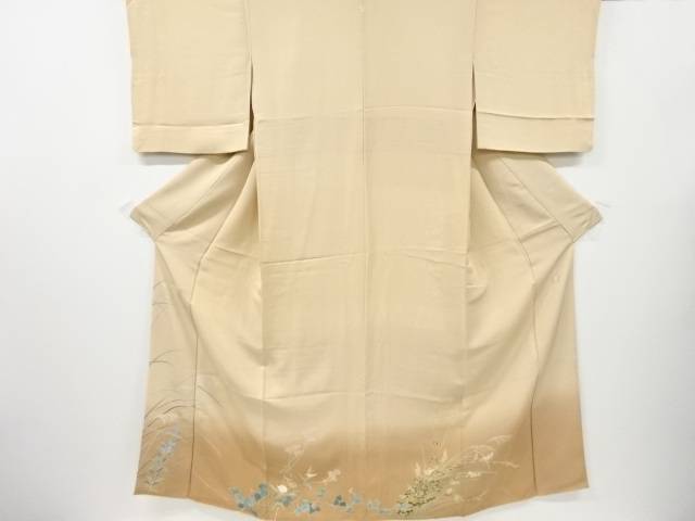 作家物 手描き草花模様一つ紋色留袖(重ね衿付き)【中古】【着】 宗sou|お茶道具・着物 【宗 sou】