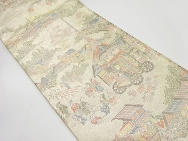 佐賀錦　祭り風景模様織り出し　袋帯【中古】【着】 宗sou