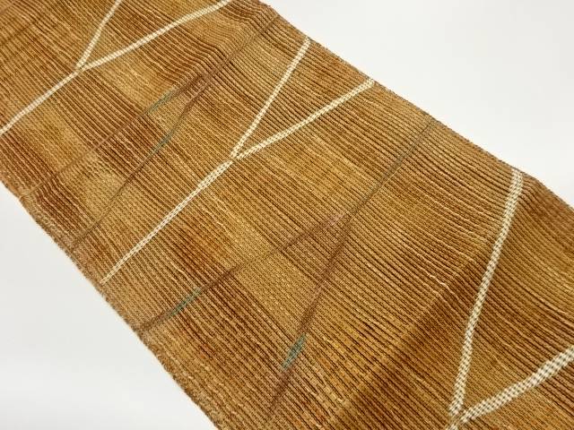 変わり織　線模様織り出し夏用名古屋帯【中古】【着】 宗sou