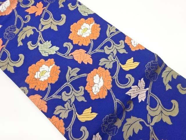 花唐草模様織出し名古屋帯【中古】【着】 宗sou