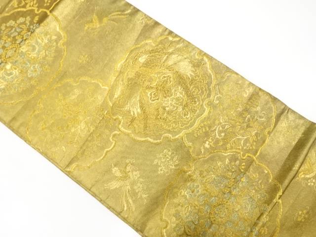 雪輪に花鳥模様織り出し　袋帯【中古】【着】 宗sou