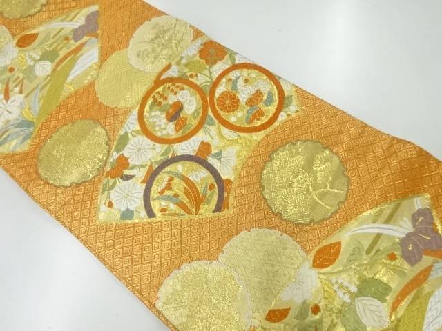 佐賀錦地紙に草花・雪輪模様織出し袋帯【中古】【着】 宗sou｜お茶道具・着物　【宗 sou】 8,820円