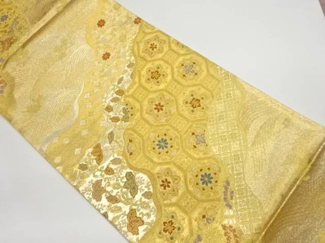 道長取に蜀江・花唐草・波模様織出し袋帯【中古】【着】 宗sou｜お茶道具・着物　【宗 sou】