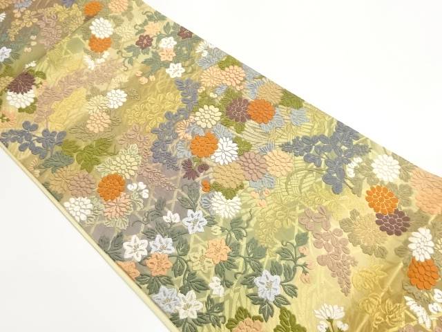 唐織秋草模様織出し袋帯【中古】【着】 宗sou
