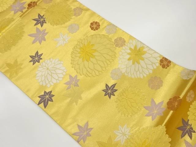 菊に紅葉・梅模様織出し袋帯【中古】【着】 宗sou｜お茶道具・着物　【宗 sou】