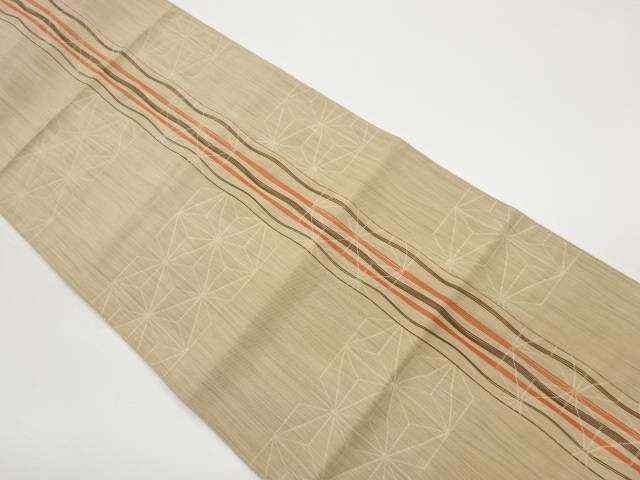 縞に麻の葉模様織出し名古屋帯【中古】【着】 宗sou 21,400円