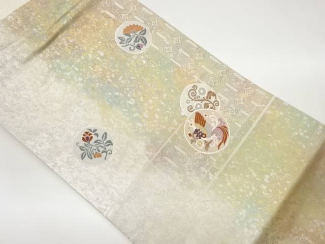 引箔丸文に花鳥模様織出し名古屋帯【中古】【着】 宗sou 21,400円
