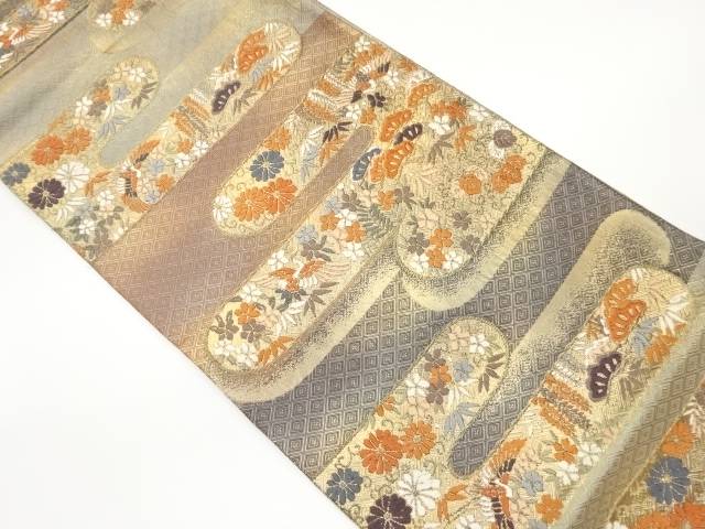 ヱ霞に松竹梅・鶴模様織出し袋帯【中古】【着】 宗sou｜お茶道具・着物　【宗 sou】