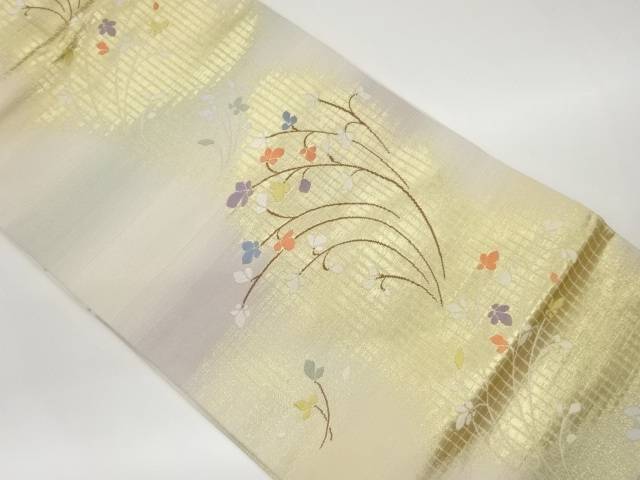 草花模様織出し名古屋帯【中古】【着】 宗sou 21,400円