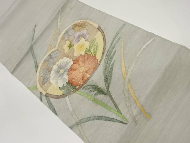 秋草模様織出し袋帯【中古】【着】 宗sou｜お茶道具・着物　【宗 sou】