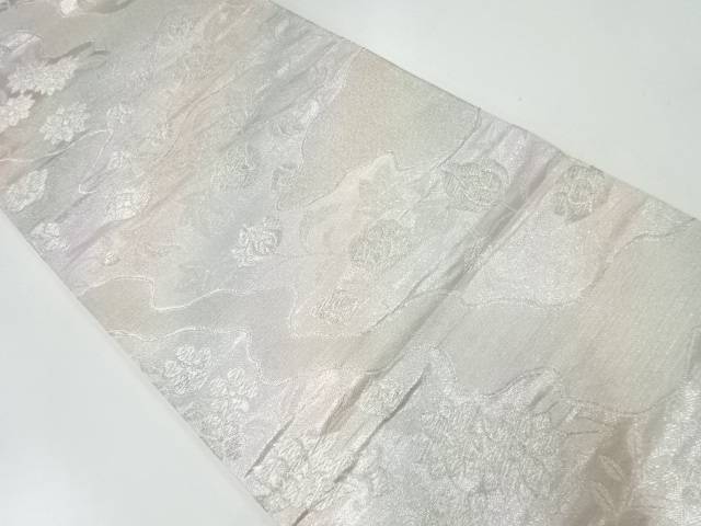 道長取りに花模様織出し袋帯【中古】【着】 宗sou