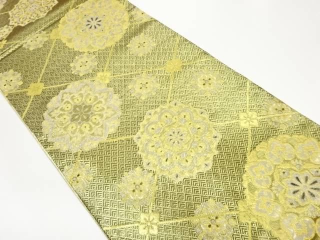 華紋に花菱模様織出し袋帯【中古】【着】 宗sou