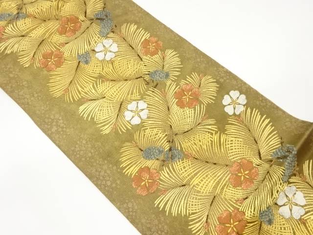 松に桜模様織出し袋帯【中古】【着】 宗sou