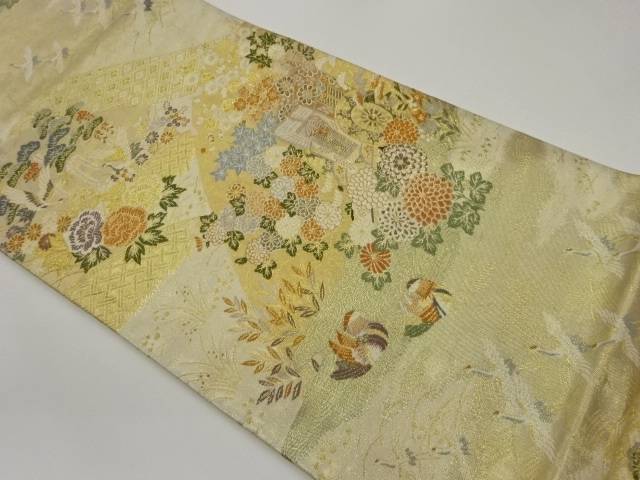 花車模様織出し袋帯【中古】【着】 宗sou