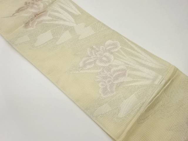 絽流水に菖蒲模様織出し袋帯【中古】【着】 宗sou