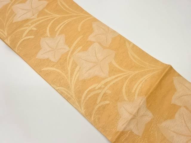 紗 薄に紅葉模様織出し袋帯【中古】【着】 宗sou