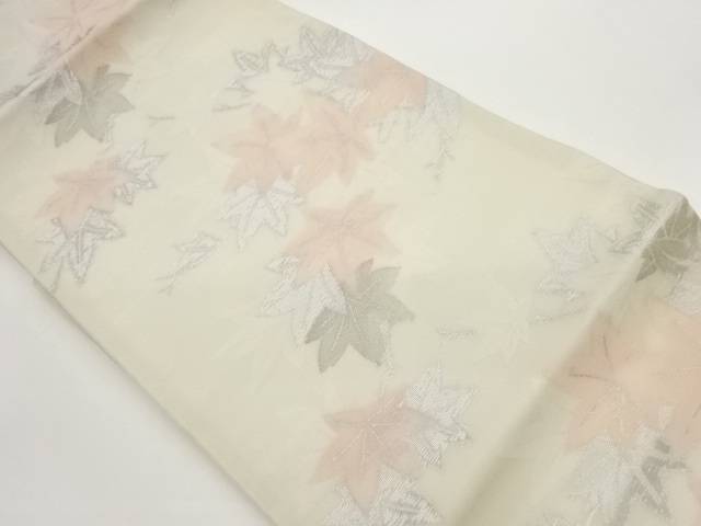 紗 紅葉模様織出し名古屋帯【中古】【着】 宗sou