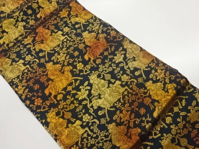狩人模様織出し名古屋帯【中古】【着】 宗sou