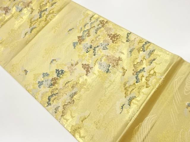 松に波・鶴模様織出し袋帯【中古】【着】 宗sou