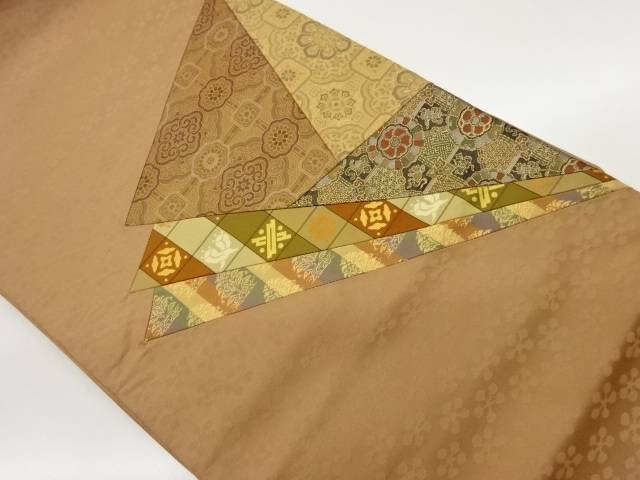 切り嵌め華文に花々模様織出し名古屋帯【中古】【着】 宗sou