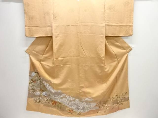 屋敷に草花模様一つ紋色留袖【中古】【着】 宗sou