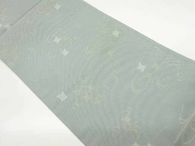 紗 流水に千鳥模様織出し袋帯【中古】【着】 宗sou