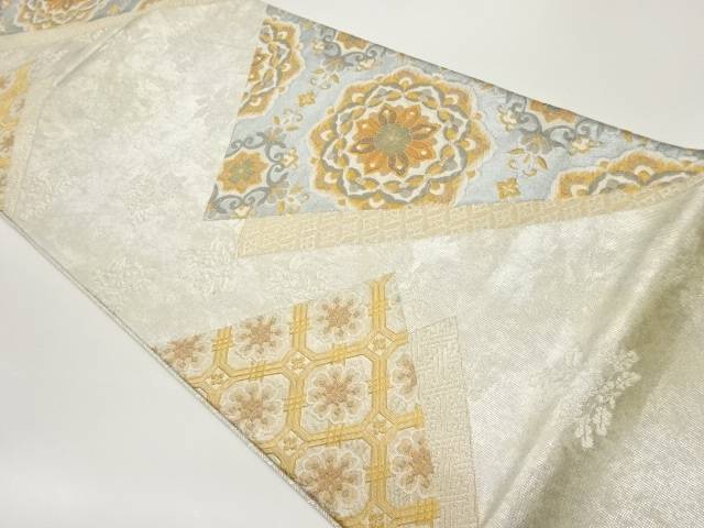 切り嵌め風華紋に蜀江文・古典柄・草花模様織出し袋帯【中古】【着】 宗sou 10,508円