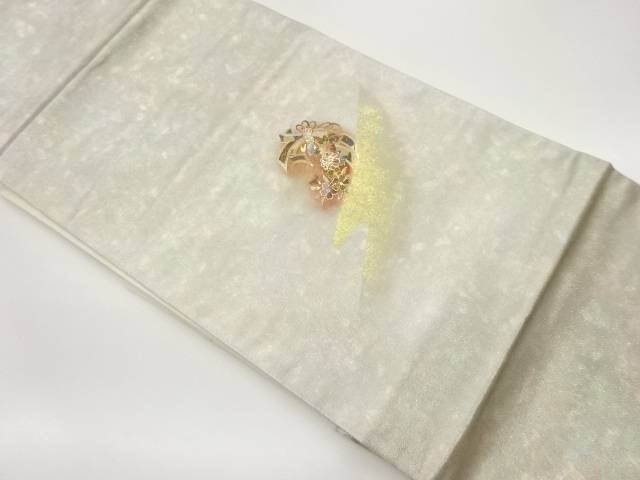 螺鈿金彩束ね熨斗に菊・桜模様名古屋帯【中古】【着】 宗sou